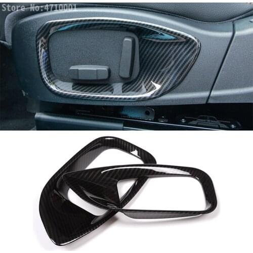 2pcs Carbon Fiber Style ABS Chrome Car Seat Side Decoration Frame Cover Trim For Jaguar XE F-PACE f pace X761 Accessories