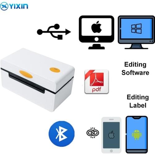 3 Inch 80mm Thermal Receipt Printer With Bluetooth Or USB Label Printer For Express Shipping Printing