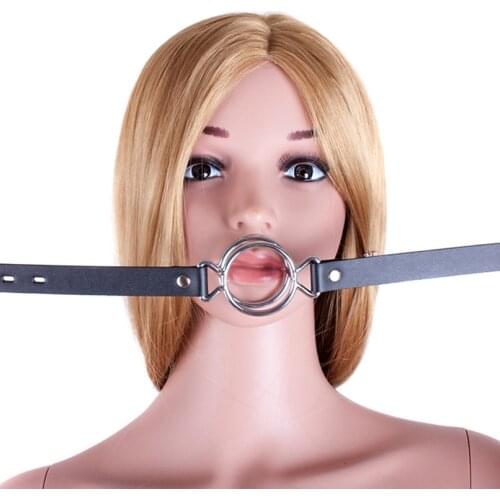 39mm Ring Gag Open Mouth Gag PU Leather Bondage Restraint Oral Gag Adult Games Exotic Slave BDSM Sex Toys for Couples Women
