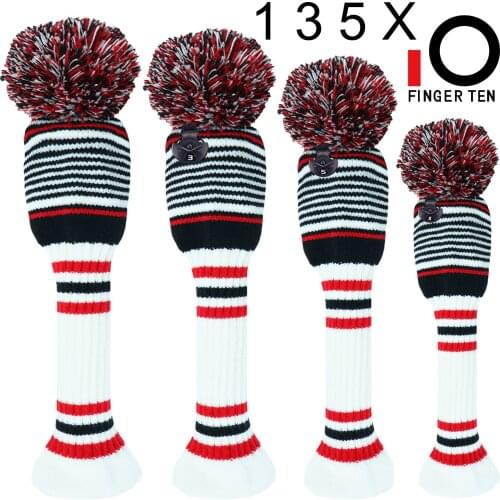 4Pcs 1 3 5 X Golf Club Head Covers for Woods Driver Fairway Hybrid Pom Headcovers Putter Clubs Cover 1# 3# 5# X# Drop Shipping