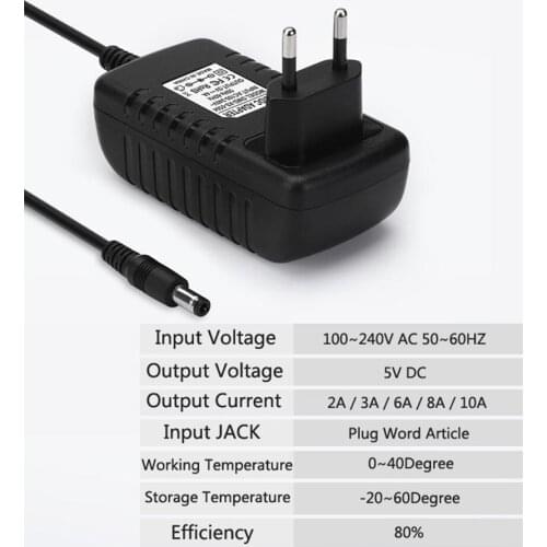 5V 3A Power Adapter 5.5*2.1~2.5mm Female Connector Transformer Switch Supply For WS2812 LED Strip Light DC LED Lights Driver