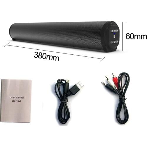 Bluetooth Soundbar Portable Soundbar Wireless Speakers for Home Theater Surround Sound with Built-in Subwoofers for TV/PC/Phone