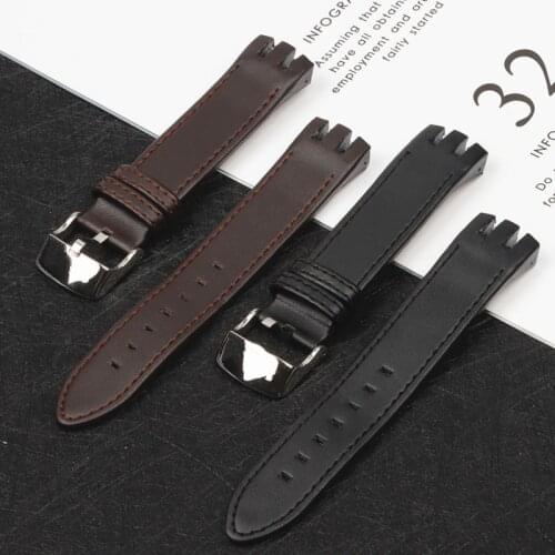 20mm Genuine real Leather Watch band Clasp Bracelets for Swatch strap YTS401 400 404G 407 405 406 YTB400Y Watcheband free tools