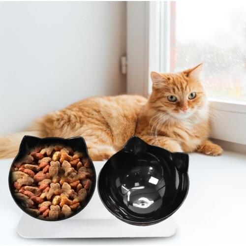 Cat Bowls Double Raised Pet Bowls with Nonslip Stand for Dog Cat Feeder Water Bowl Pet Products Supplies Dropshipping Hot Sale