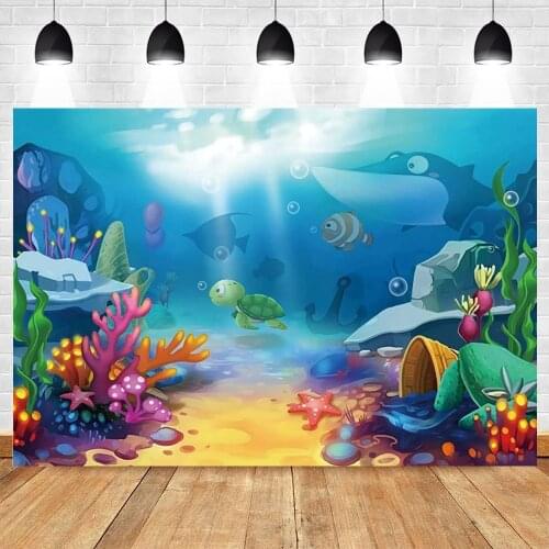 Yeele Children Background Sea Animals Photo Studio Coral Turtle Seaweed Backdrop Killer Whale Kids Photozone Photophone Props
