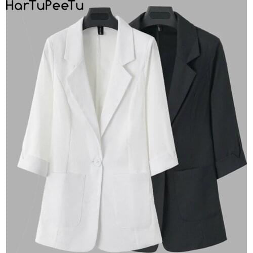 Женские льняные пиджаки HARTUPEETU China At AliExpress