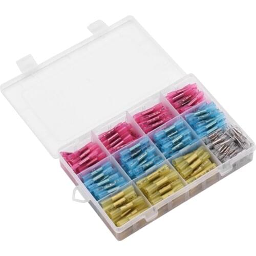 320PCS Heat Shrink Butt Connectors Kit Crimp Electrical Wire Connector Waterproof Insulated Butt Splice Terminal for Automotive