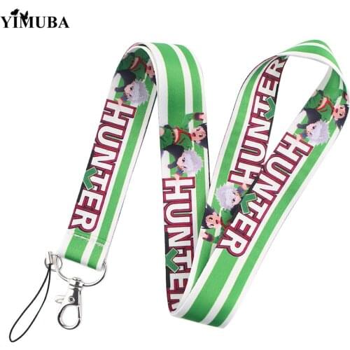 Japanese Anime Hunter x Hunter Keychain Lanyards Gon Freecss & Killua Zoldyck Riboon Key Chain ID Card Pass Gym USB Badge Holder