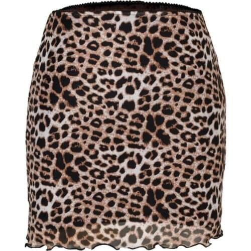 Summer Fashion Geometric Printing Net Yarn Short Skirt Double-layer Self-cultivation Bag Hip Skirt Sexy Womens Skirt