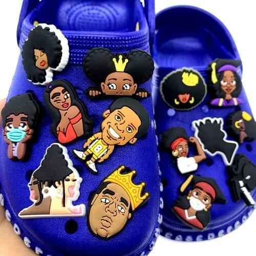 Hot New 10PCS/Set Cartoon Character Icon Shoes Charms Croc Accessories Hole Slipper Decoration BLM PVC Buckles Kids Gifts