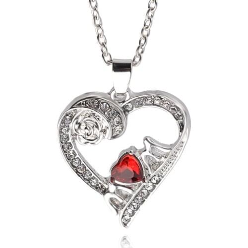 Love Heart Mothers Day Gift Letter MUM Rose Flower Zircon Pendant Necklace Love Woman Mother Girl Gift Wedding Blessing Jewelry