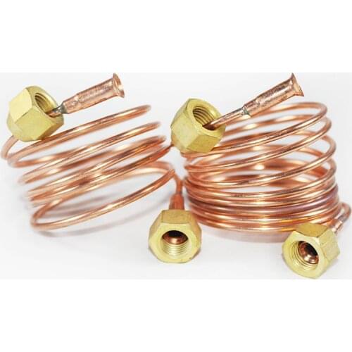 1pc Air conditioning copper pipe with1/4 inch copper fitting outsize diameter 2.8mm Refrigeration pipe freezer tube 1M/1.5M