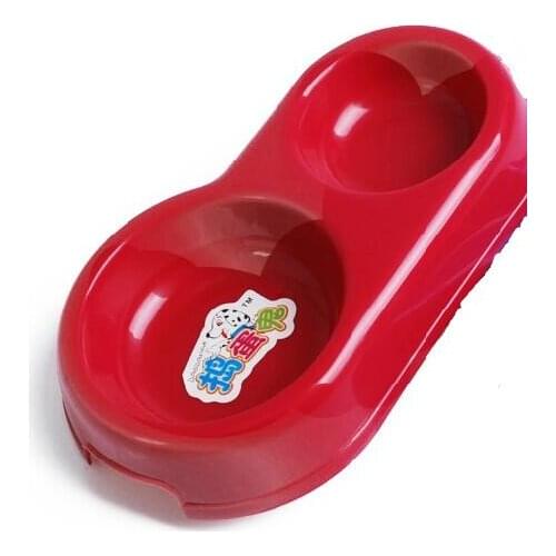 Pet dog cat feeder drinking water bowl puppy PP bowl 2 in 1 small pets feeding food bowl anti-slip bowl pet product supply
