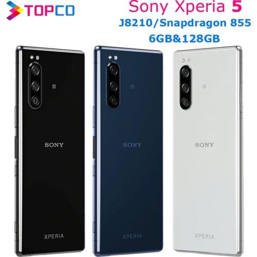 Sony Xperia 5 J8210 Android Mobile phone 4G LTE 6.1" Octa core 6GB&128GB 13MP&5MP Triple Cameras NFC Fingerprint Cell phone