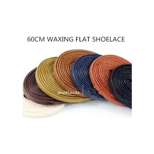 Fashion Unisex 60cm Flat Waxing Shoelace Lace For Leather Shoes Free Shipping