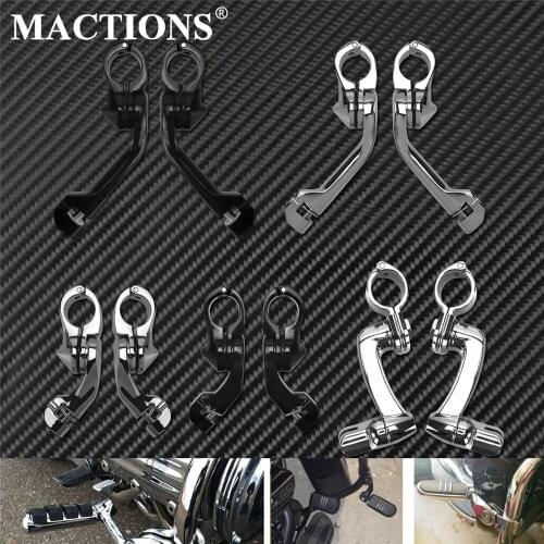 Motorcycle 32mm 1.25" Footpeg Clamp Highway Engine Guards Foot Pegs Mount For Harley Sportster Dyna Street Bob Touring Softail