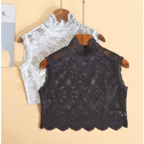 Women Embroidery Lace Hollow Detachable Collars Half Shirt Fake False Collar Decorative Neck Tie Women Party Gravatas Gifts