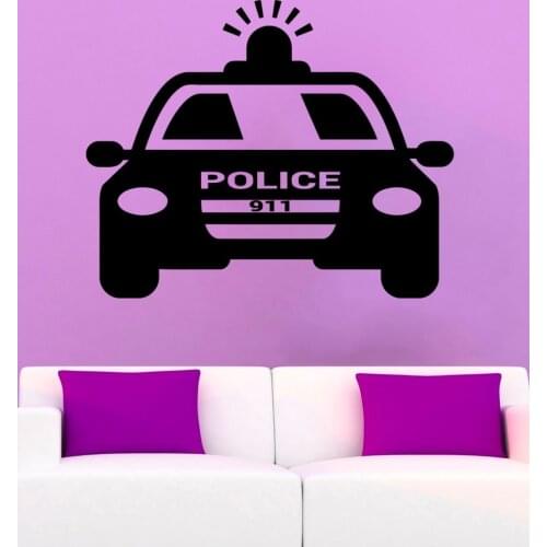 Police Car Wall Decal Policeman Cool Vinyl Wall Stickers For Kids Room Boys Bedroom Playroom Design Modern Art Mural DecorSYY761