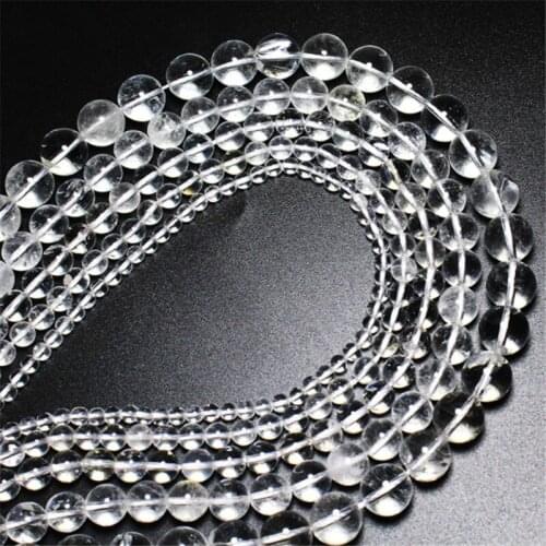 Natural Round Beads Clear Crysta Loose Bead 4/6/8/10mm for DIY Jewelry Making Bracelet Accessories