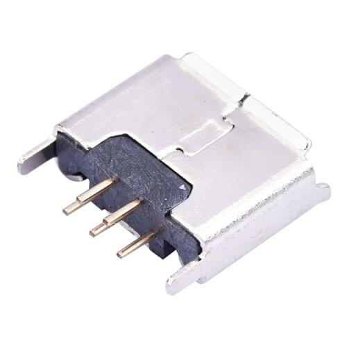 Direct plug-in MICRO mini USB 5pin jack female seat 180 degrees Vertical no side Flat mouth with curling side USB 5 pin