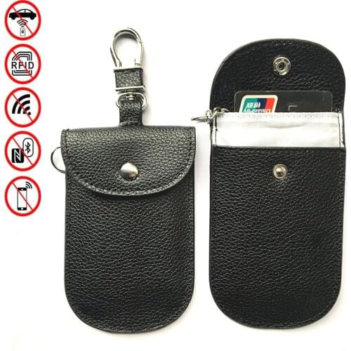 PU Faraday Keys RFID Signal Blocker Case Anti Theft Bags Keyless Entry Car Key Fob Protector for Privacy Protection New BAG1070