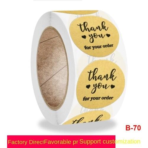 Roll up kraft paper thank you for self-adhesive commercial decoration handmade stickers
