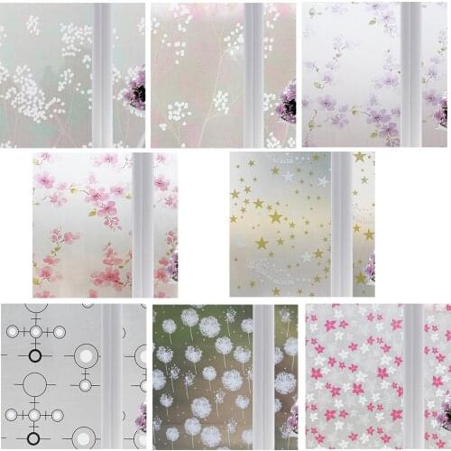 Bathroom Window Self-adhesive Sticker Printing Glass Film Paper Sticker Films Living Room Decoration 60*200CM