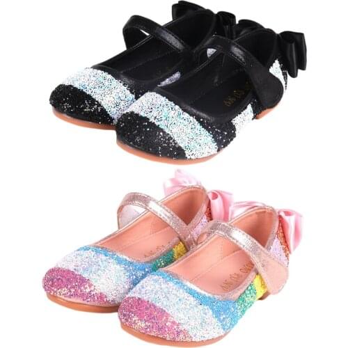 Children Shoes Sandals Little Girl Christmas Dress Shoes Kids Rainbow Princess Shoes Toddler Girl Birthday Party Shoes 25-38