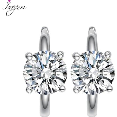 Fashion 925 Sterling Silver Stud Earrings 6.5MM Zircon Moissanite Earrings Vintage Can Pass Diamond Test Fine Jewelry Wholesale