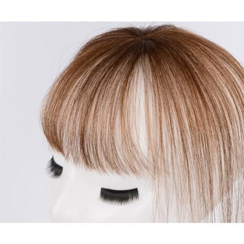 ALLAOSIFY Chemical fiber materials synthetic Bangs hair weaving Invisible Seamless Black Brown Hair bangs wig