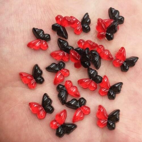 Resin Cabochon mini Colorful Butterfly Flat Back Rhinestone Applique 80pcs DIY Wedding Scrapbook Decor Home Figurine Craft OW739