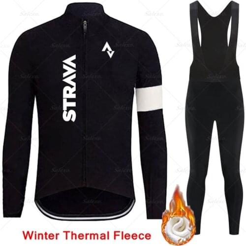 Warm 2022 Winter Men Thermal Fleece Long Sleeve Cycling Clothing MTB Ropa Ciclismo Bike Clothes Cycling Triathlon Bib Pants Set