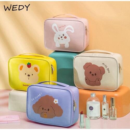 Cartoon Print Cosmetic Bag Large Travel Makeup Toiletry Bag Waterproof Washing Bags Women Cute Cosmetic Storage Pouch Beauty Box