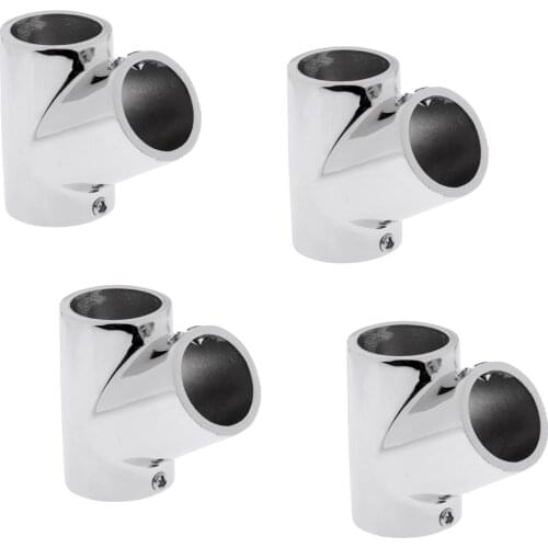 4pcs 316 Stainless Steel Boats Handrail T/Tee Fitting - Heavry Duty 60 Degree Rail Connector for 7/8 inch Pipe Tubing