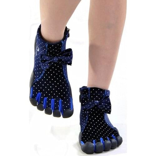 Outdoor womens bow-knot Five fingers shoes Autumn Winter high cut Breathable warm zipper 5 toes Thick bottom sneakers