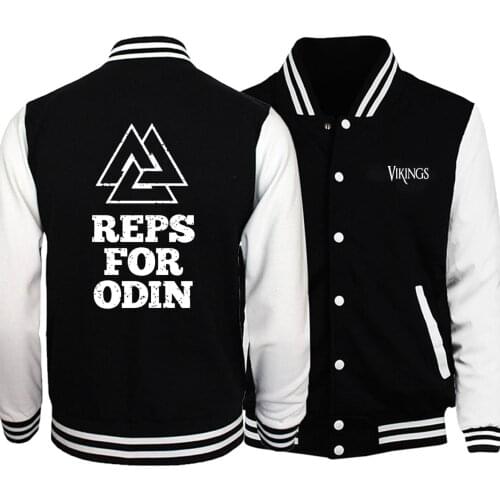 Vikings Baseball Reps For Odin Men Jackets Coats Winter Autumn Fleece Gone to Valhalla Sportswer VikingStreetwear Plus Size