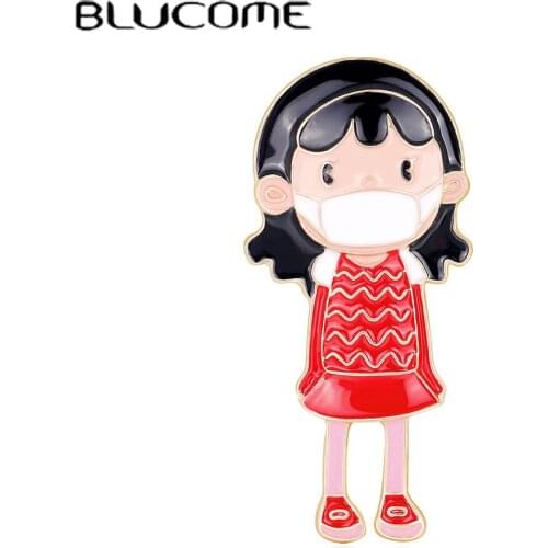 Hot Sale Exqusite Enamel Girls Figure Brooches Corsage Doctor Nurse Shape Brooch Shirt Collar Clip Hijab Pins Bag Hat Badge