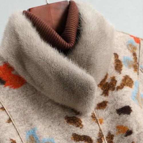 Real Sheep Shearing Winter Coat Mink Fur Collar Jacket Women Clothes 2020 Windbreaker WPHYJR012 YY1133