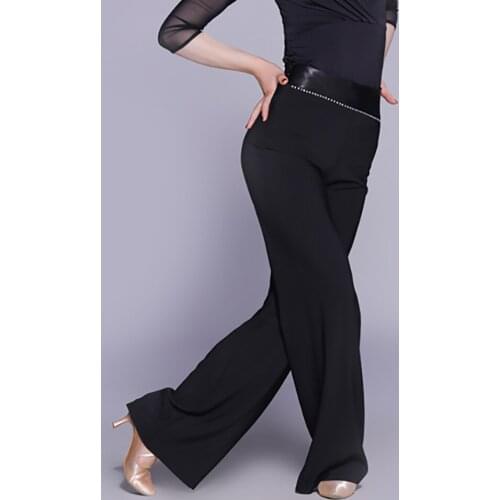 2020 Sexy Ladies Women Latin Dance Pants Crystal Decorated Stage Competition Ballroom Modern Rumba Samba Dancer Trousers DW1055