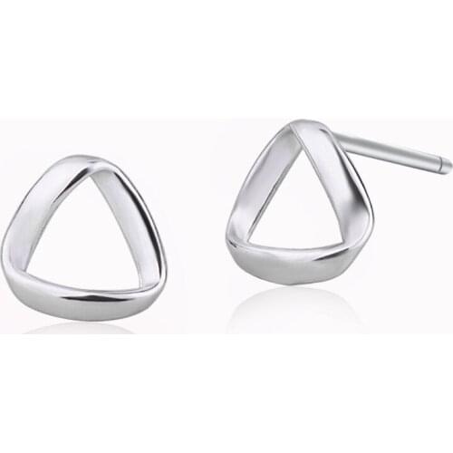 925 Solid Sterling Silver Geometric Stud Earrings For Women Engagement Wedding Birthday Gift Jewelry Brincos A144