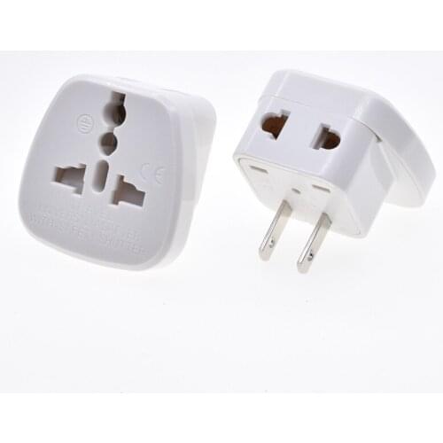 1pc Universal EU/US/UK/AU to USA China with safety door Power Plug Travel Charger Adapter 10A Outlet Converter plug one turn two