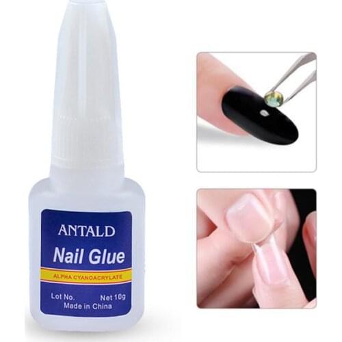 10g Fast Drying Nail Glue with Brush for False Nails Glitter Rhinestones Tools TSLM1
