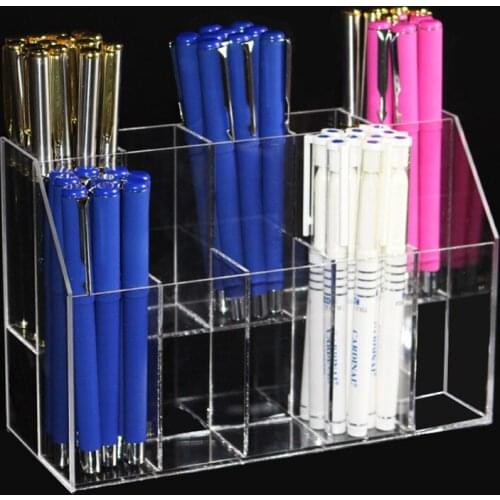10 Grid Pen Shelf Transparent Lipstick Clear Acrylic Display Stand Cosmetic Storage Box Makeup Box Organizer Storrage Casex