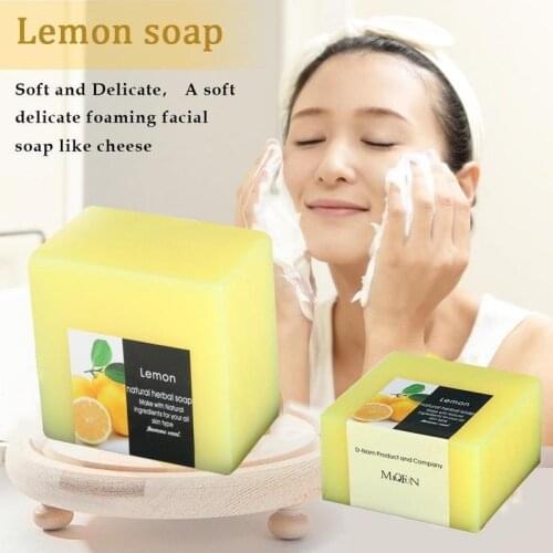 100g Lemon Soap Deep Cleaning Moisturizing Whitening Brighten Face Cleanser Body Shower Soap