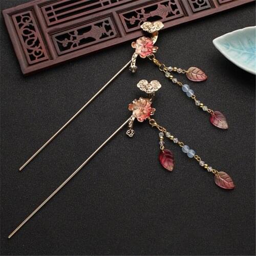 2020 1Pcs Hair Claw Direct Flowers And Leaves Plate Hairpin Bridal Headdress Hair Sticks Jewelry Ornaments Chinese Ancient Style