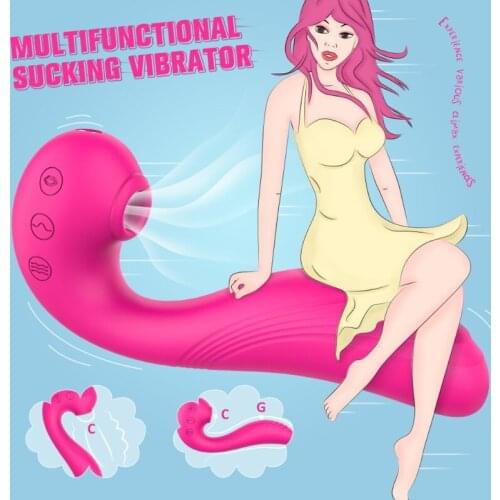 3 in 1 Clitoral Sucking & Licking G Spot Vibrator Clitoral Tongue Stimulator Vaginal Breast Nipple Vibrator