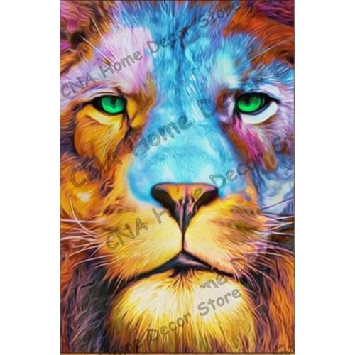 Tiger Wolf Head Full Drill Animals Mosaic Rhinestone 5D DIY Diamond painting 3D cross stitch kits embroidery Home Crafts