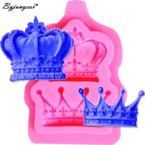 Byjunyeor M753 Crowns UV Resin Silicone Mold Fondant Chocolate Candy Lollipop Crystal Epoxy Soft Clay Bake Tool