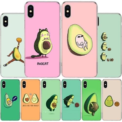 Cute avocado Art Print Cover Phone Case For Apple iphone 11 12 Pro XR X XS Max 7 8 6 6S Plus + 7G 6G 5 SE 2020 Coque Popular