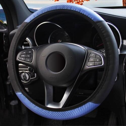 Car Steering Wheel Cover Interior Accessories Auto Decoration Universal Carbon Fiber 5 Colors Car Steering Covers